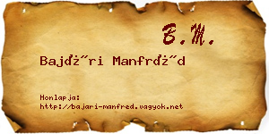 Bajári Manfréd névjegykártya
